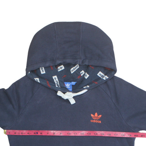 Adidas Womens Navy Hoodie Medium Hooded Pullover Sweatshirt