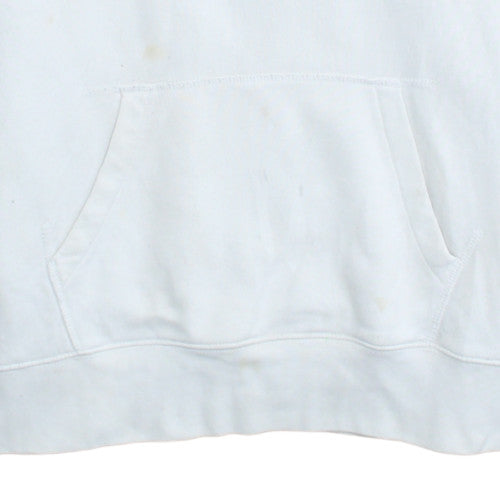 Levi's Women White Hoodie M Pullover Cotton Logo Graphic
