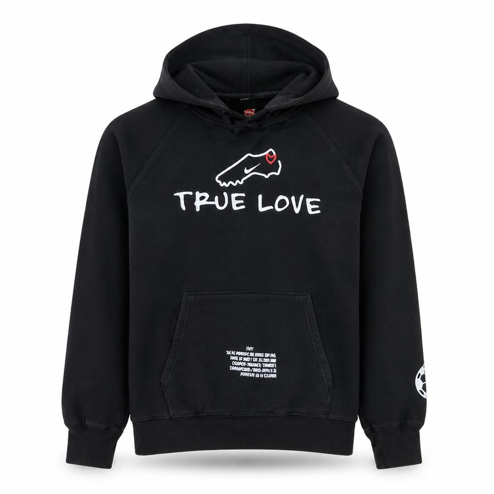Hanes Men Black True Love Graphic Pullover Hoodie M Fleece