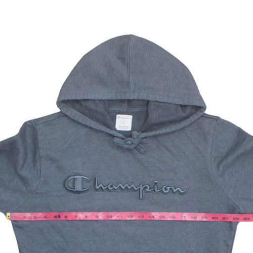 Champion Men's Grey Pullover Hoodie M Embroidered Logo Fleece