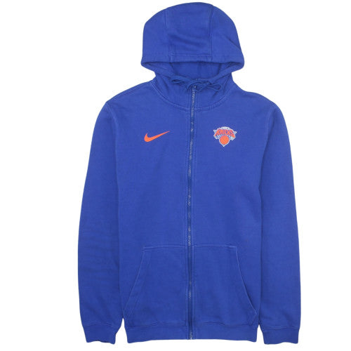 Nike Men's Blue Full Zip Hooded Knicks Basketball Hoodie Size L