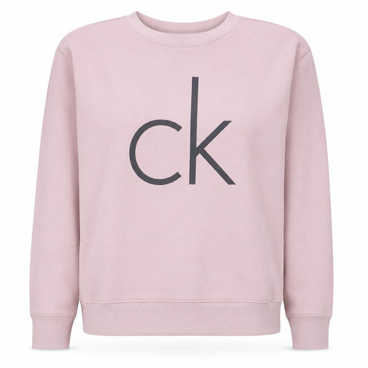 Calvin Klein Jeans Women's Pink Logo Crew Neck Sweatshirt M Cotton Blend