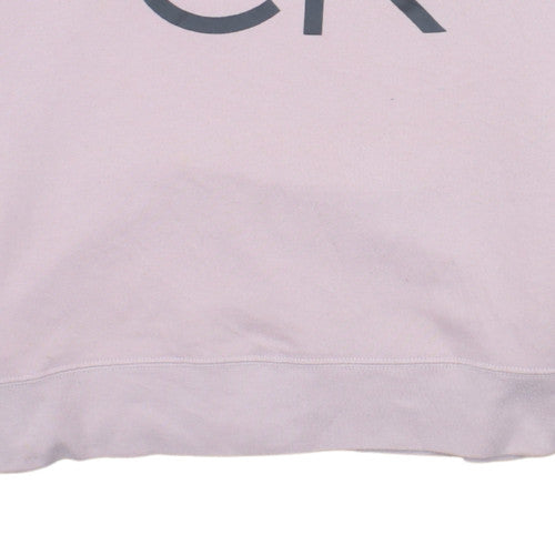 Calvin Klein Jeans Women's Pink Logo Crew Neck Sweatshirt M Cotton Blend