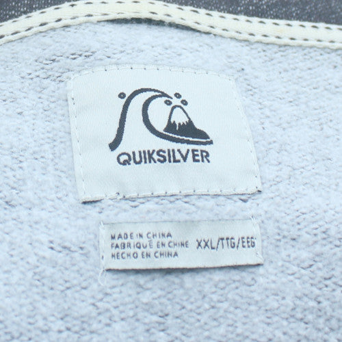 Quiksilver Mens Grey Full Zip Hoodie Size 2XL Regular Fit