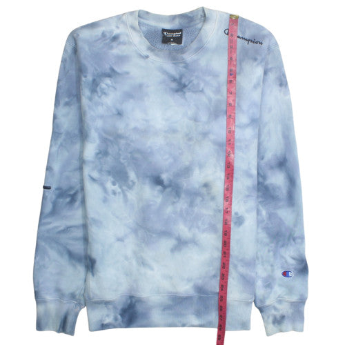 Champion Men’s Blue Tie Dye Reverse Weave Sweatshirt M Crew Neck