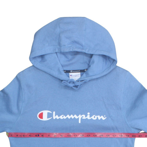 Champion Men's Blue Pullover Hoodie Size S Logo Fleece Sportswear