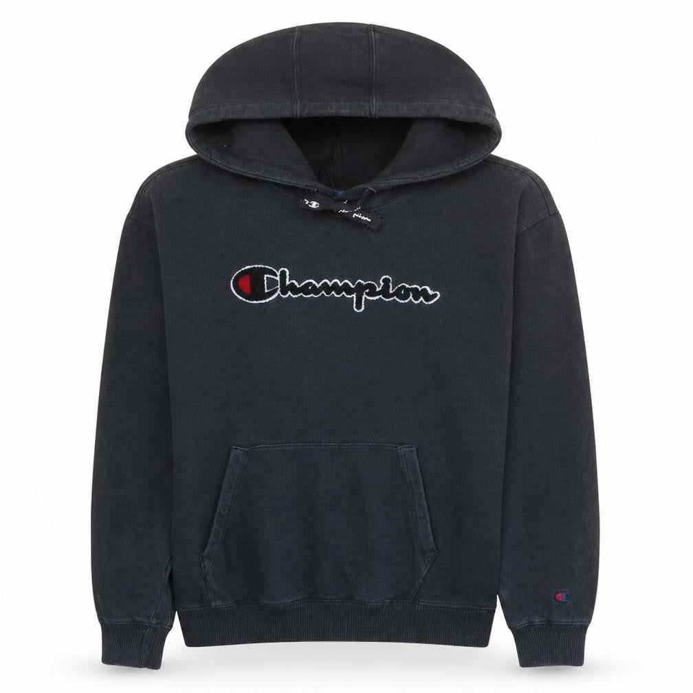 Champion Womens Black Small Pullover Hoodie 100% Cotton Logo Design