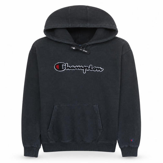 Champion Womens Black Small Pullover Hoodie 100% Cotton Logo Design