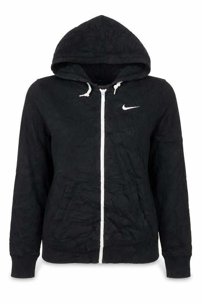 Nike Women's Black XS Full Zip Hoodie Cotton Blend Zip Pockets