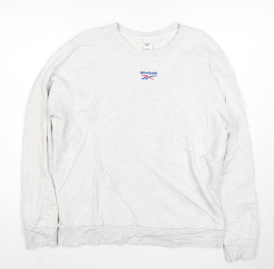Reebok Men’s Grey Crew Neck Pullover Sweatshirt L