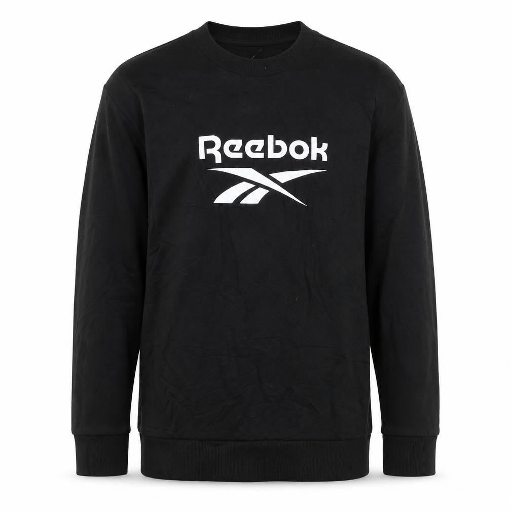 Reebok Mens Black M Pullover Crew Neck Logo Sweatshirt