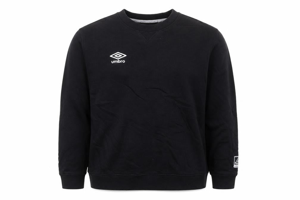 Umbro Mens Black L Crew Neck Pullover Sweatshirt Fleece