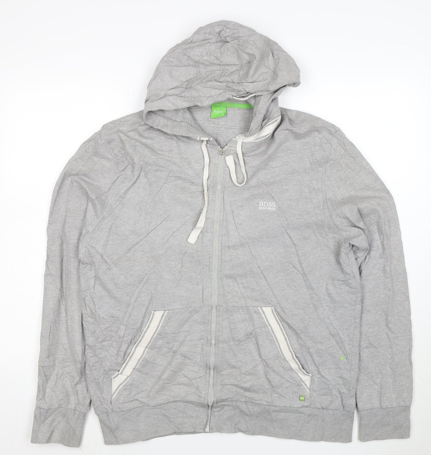 Hugo Boss Mens Grey Full Zip Hoodie 7XL Regular Fit