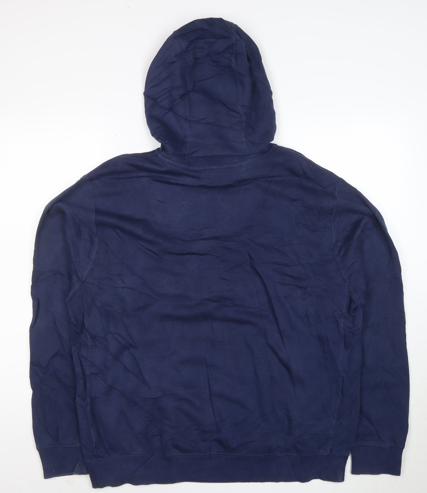 Nike Men's Blue Pullover Hoodie L Regular Fit Cotton Blend