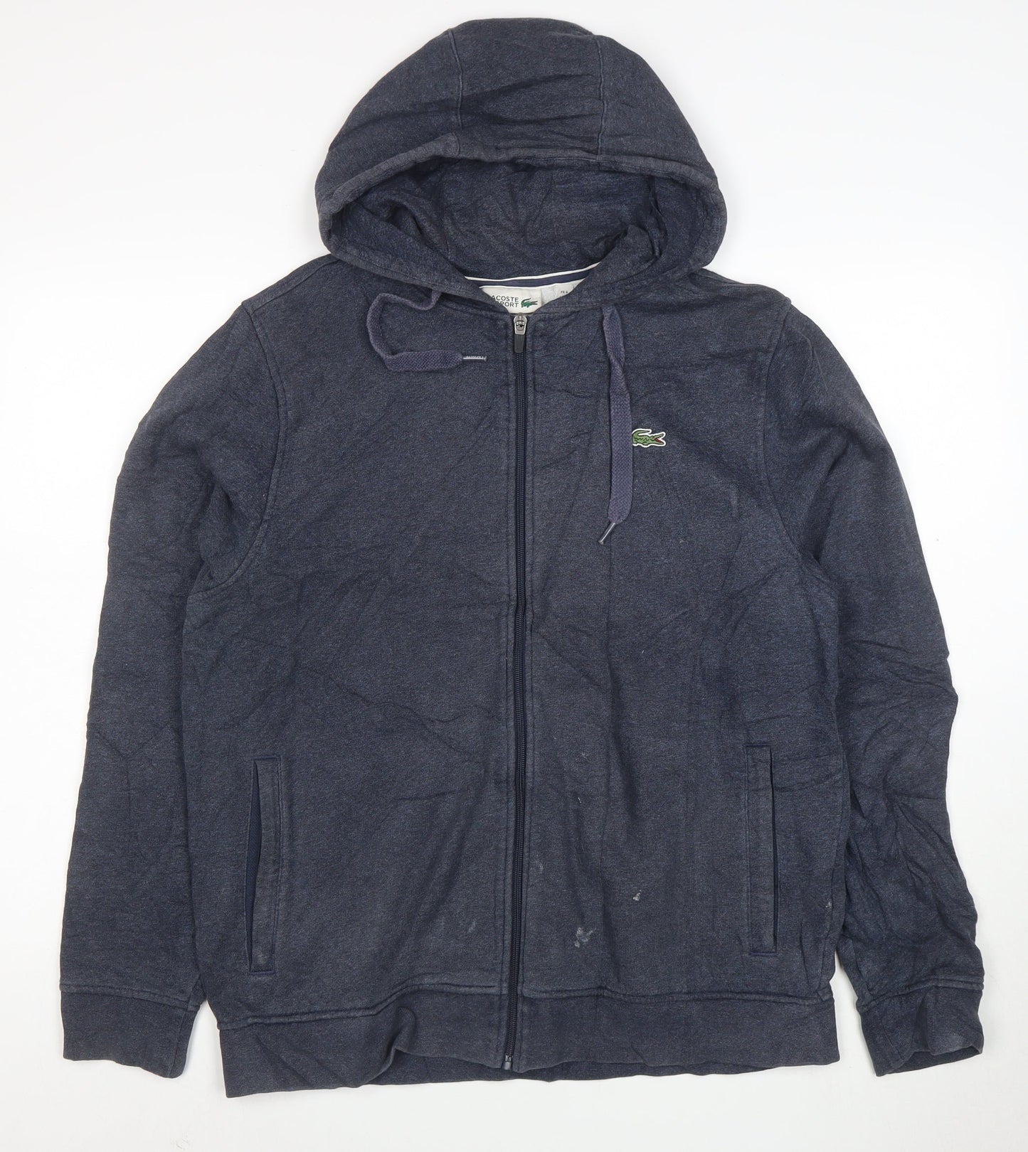 Lacoste Sport Men's Blue XL Full Zip Hoodie with Logo