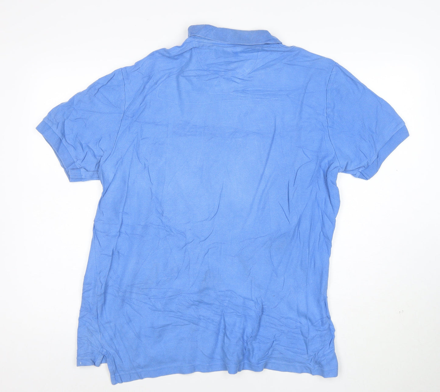 Chaps Men's Blue Cotton Short Sleeve Polo Shirt Size L