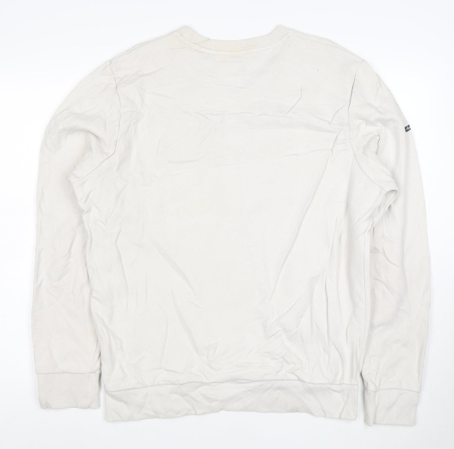 Superdry Mens White XL Graphic Print Crew Neck Pullover Sweatshirt