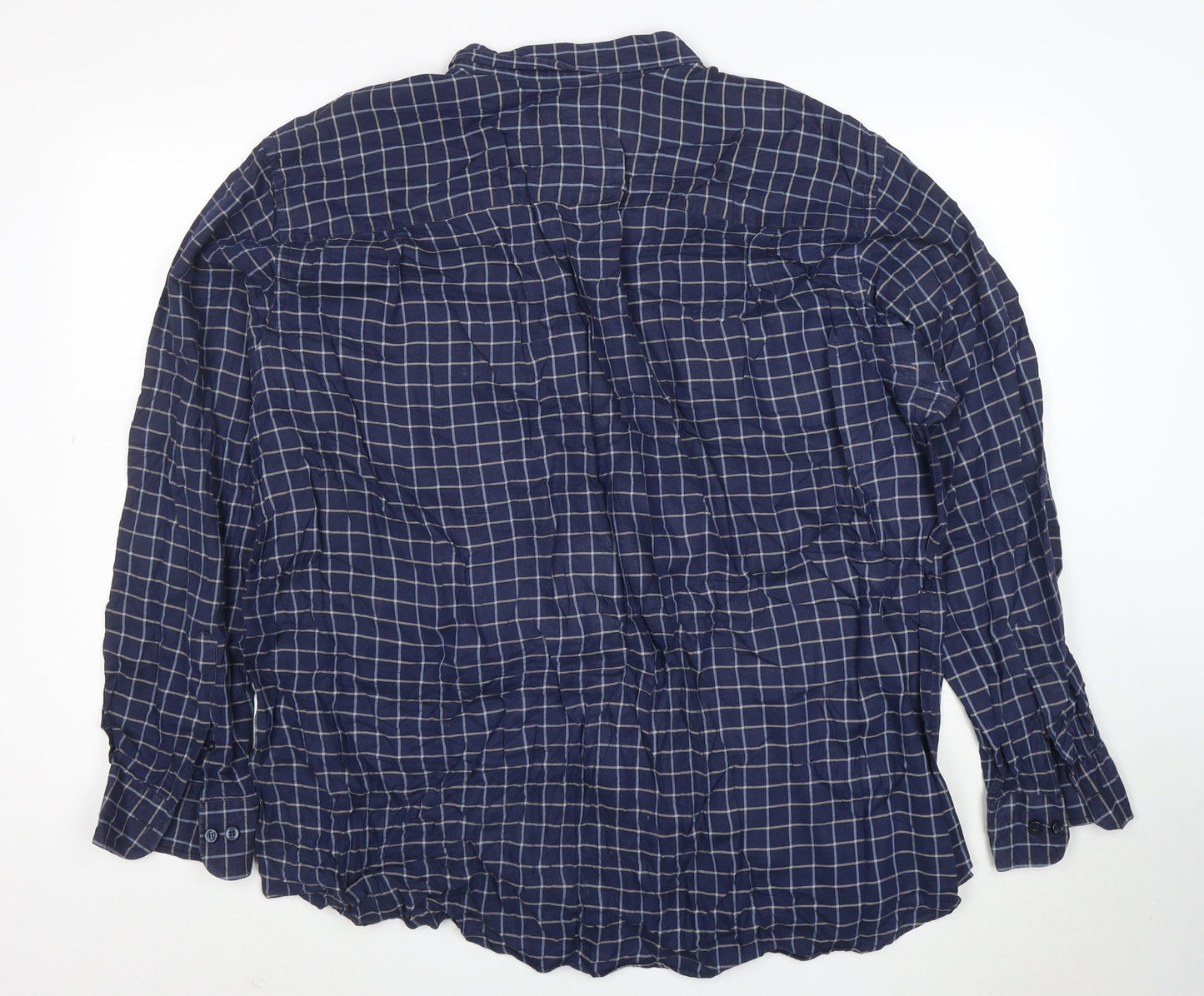 Burberry London Men's Blue Check Cotton Long Sleeve Shirt Size L