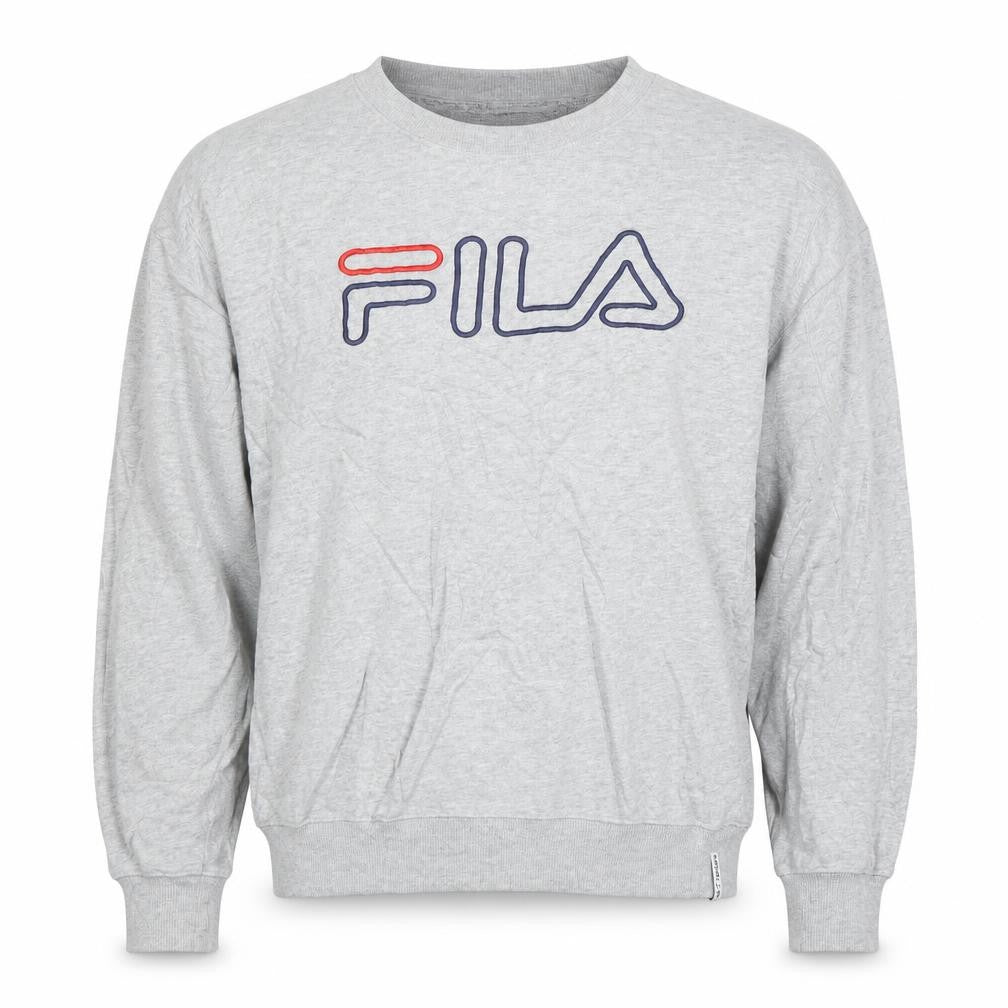 Fila Men's Grey Logo Pullover Sweatshirt Medium