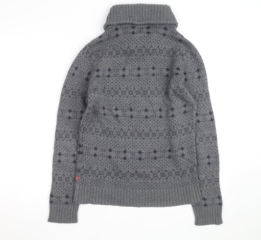 Levi's Men's Grey Shawl Collar Knit Pullover Jumper Size S