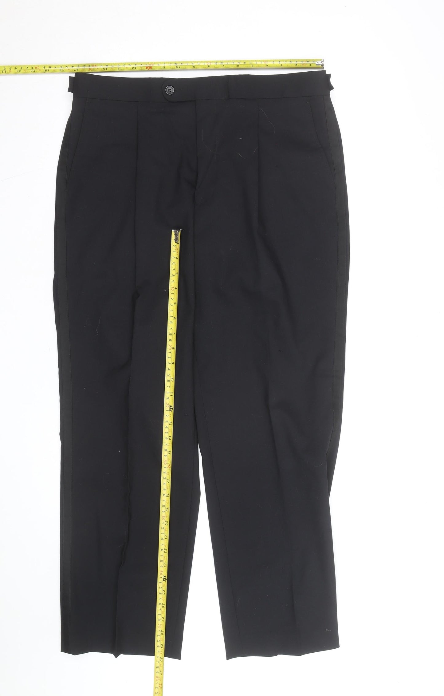 Taylor & Wright Men's Black 36S Pleated Dress Trousers
