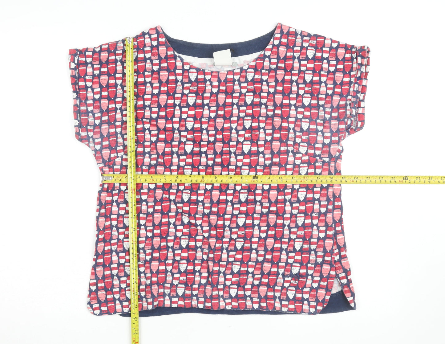 Weird Fish Womens Multicoloured Nautical Cotton T-Shirt Size 14