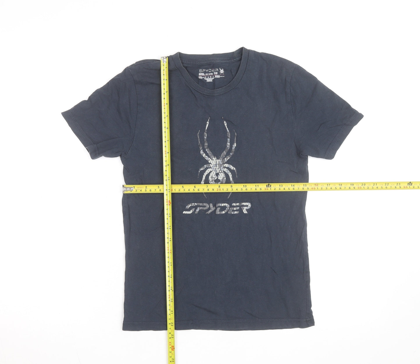 Spyder Boys Black Graphic Spider Logo Short Sleeve Cotton T-Shirt 14-16 Years