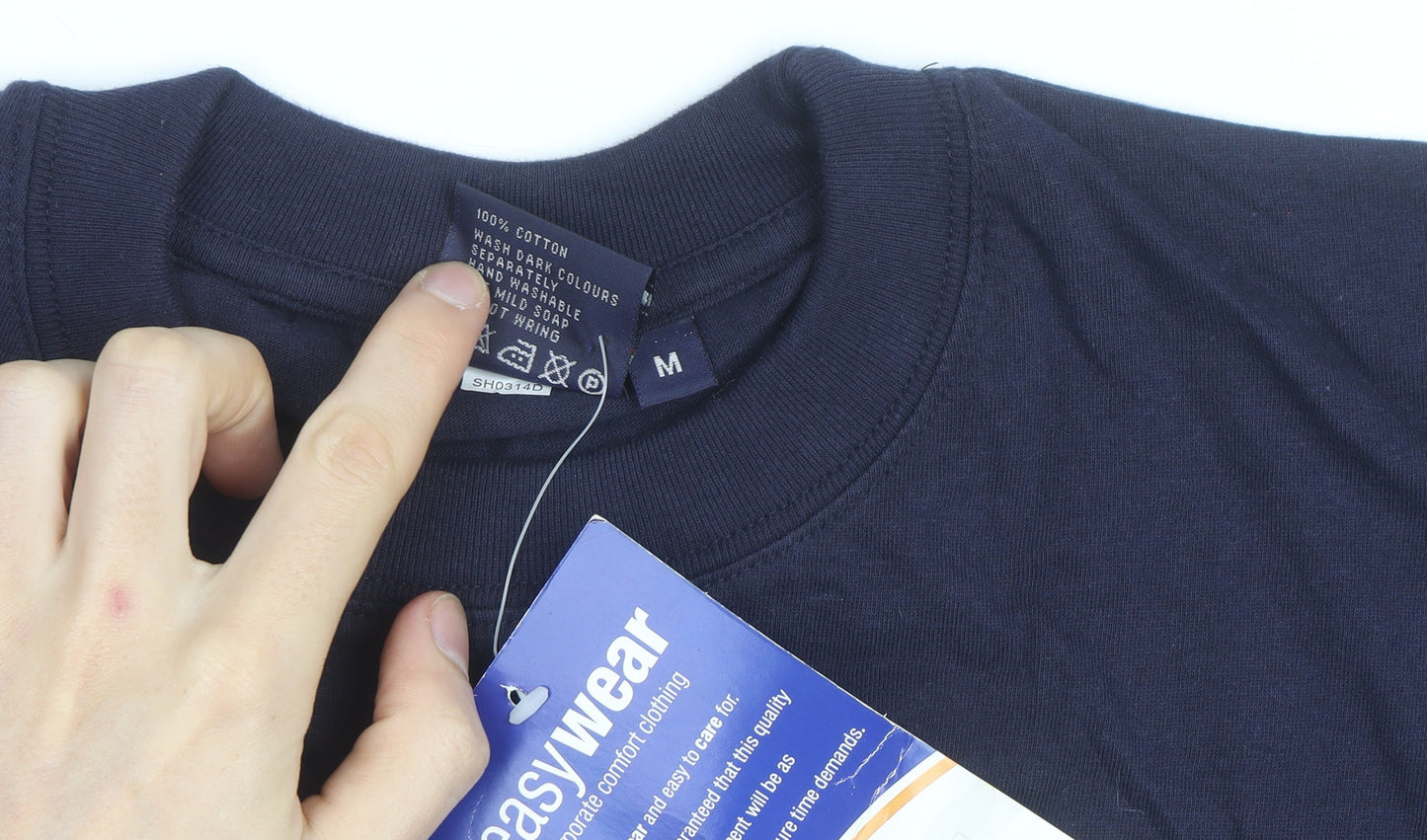 Portwest Men's Blue Cotton Crew Neck Work T-Shirt M