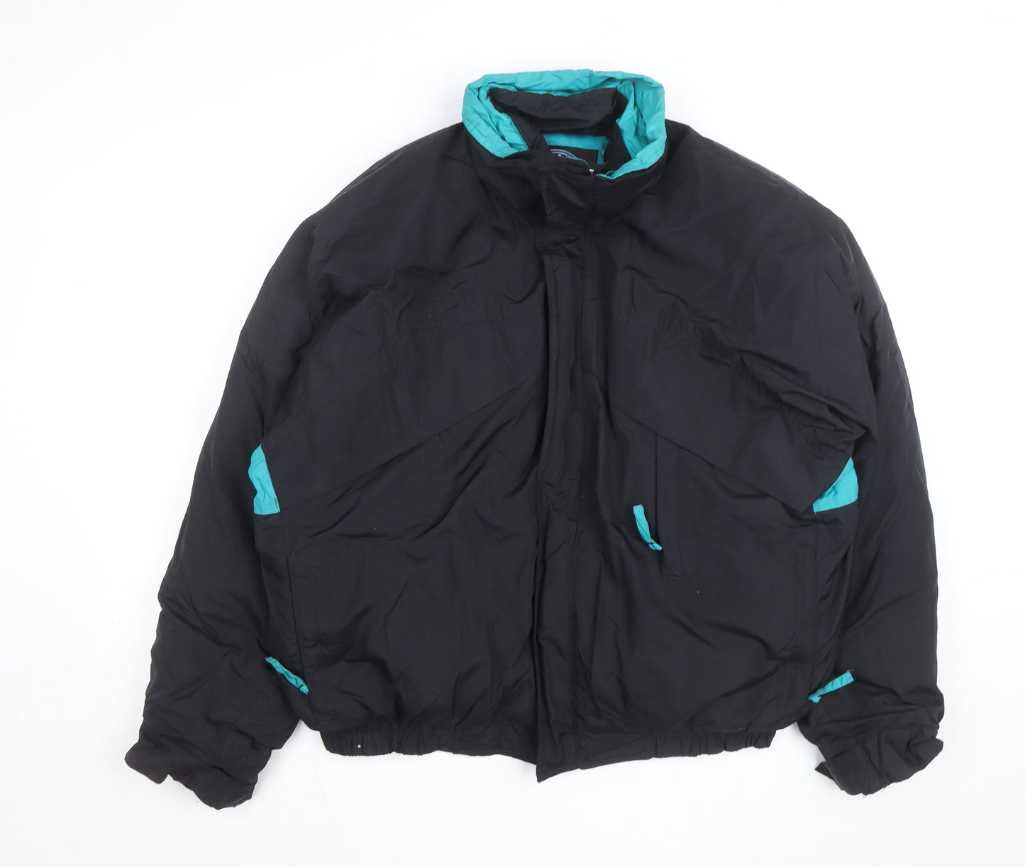 Herman's Men Black L 90s Retro Puffer Jacket Nylon Winter Coat