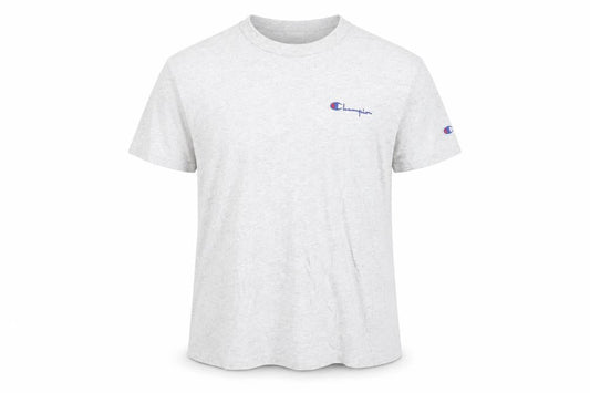 Champion Men's Grey Small Crew Neck Logo T-Shirt