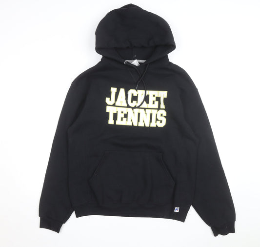 Russell Athletic Men's Black Pullover Hoodie M Graphic Sports Fleece