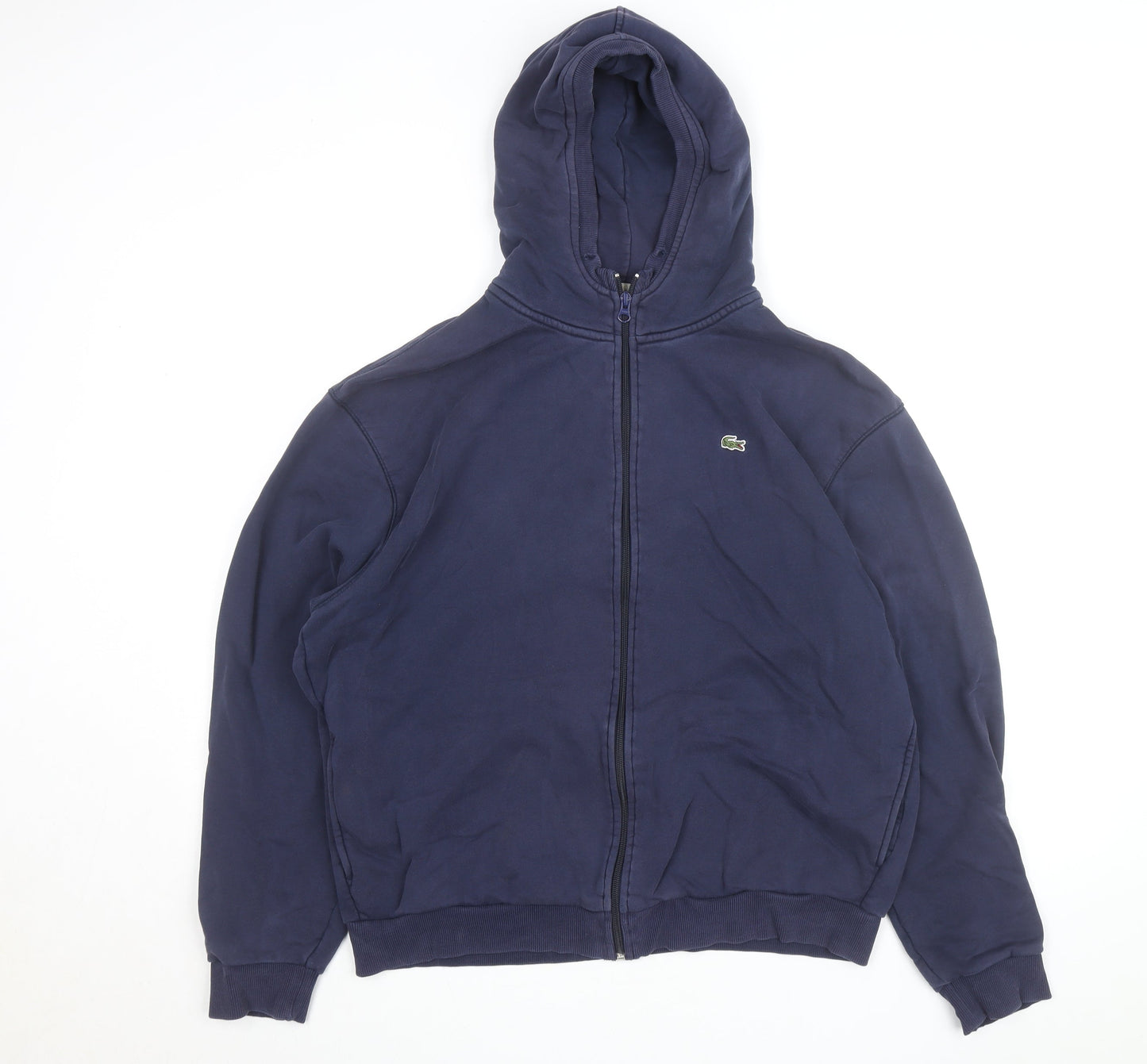 Lacoste Men's Blue Full Zip Hoodie 2XL Regular Fit Cotton Blend