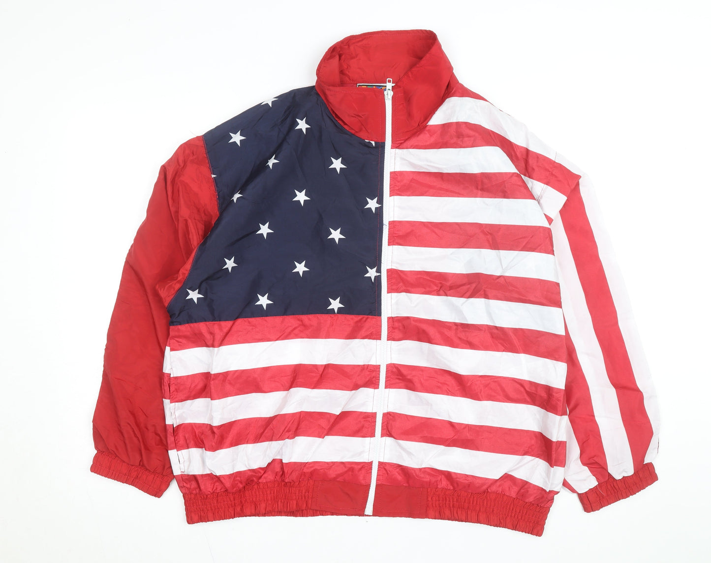 Angel Sports Men's Multicoloured XL USA Flag Windbreaker Jacket