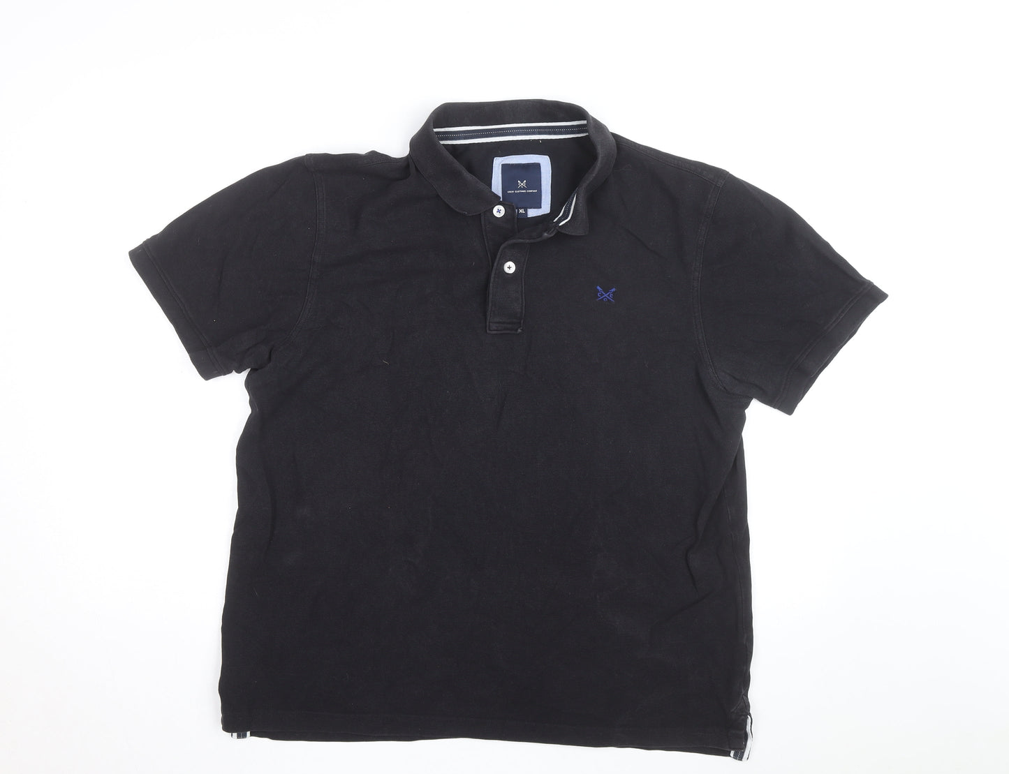 Crew Clothing Company Men's Black Cotton Polo Shirt XL Classic Fit