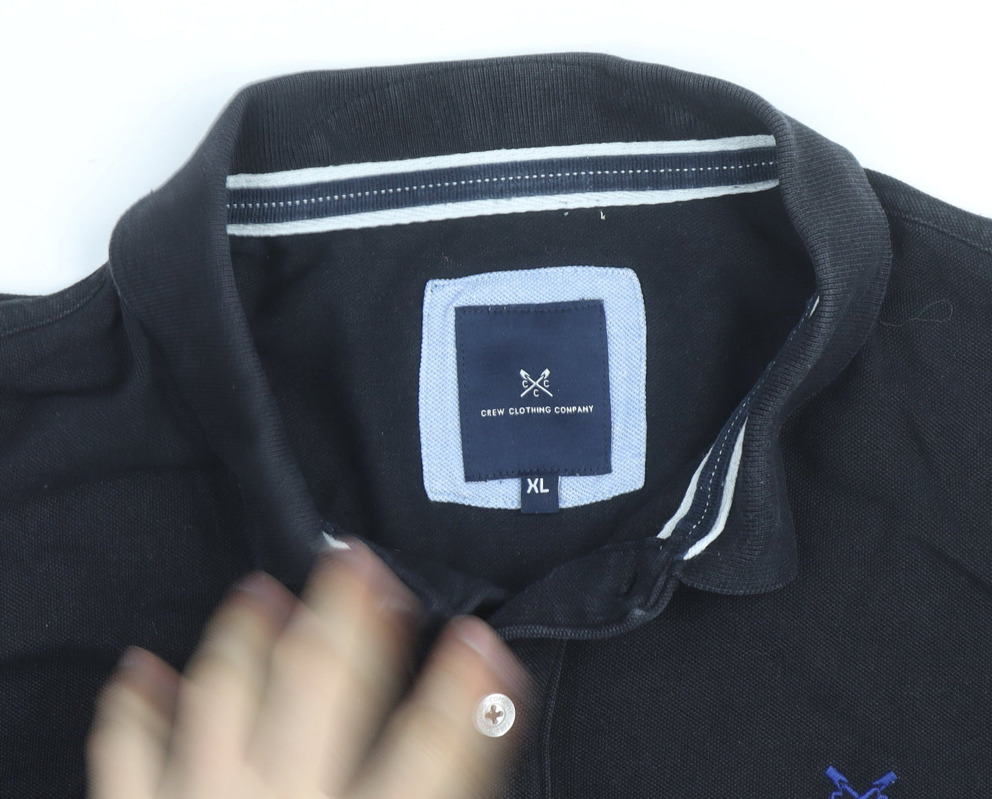 Crew Clothing Company Men's Black Cotton Polo Shirt XL Classic Fit