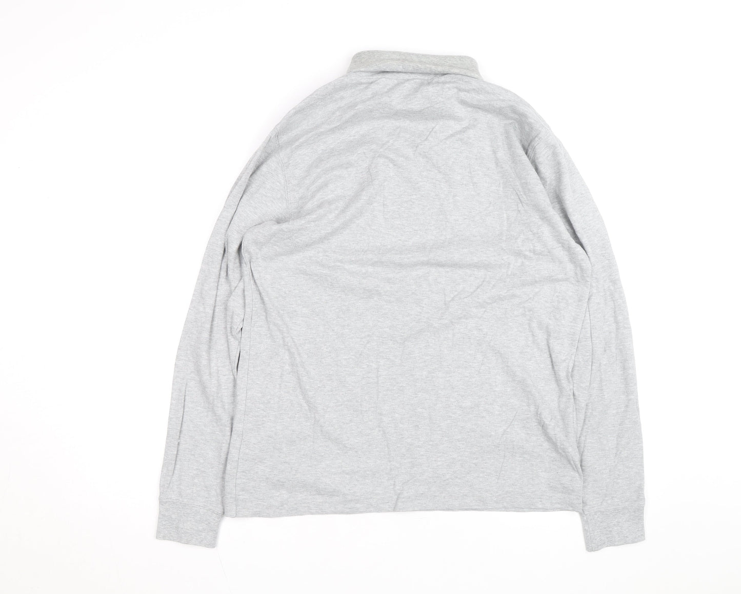 Lands' End Mens Grey Roll Neck Long Sleeve Cotton Sweatshirt M