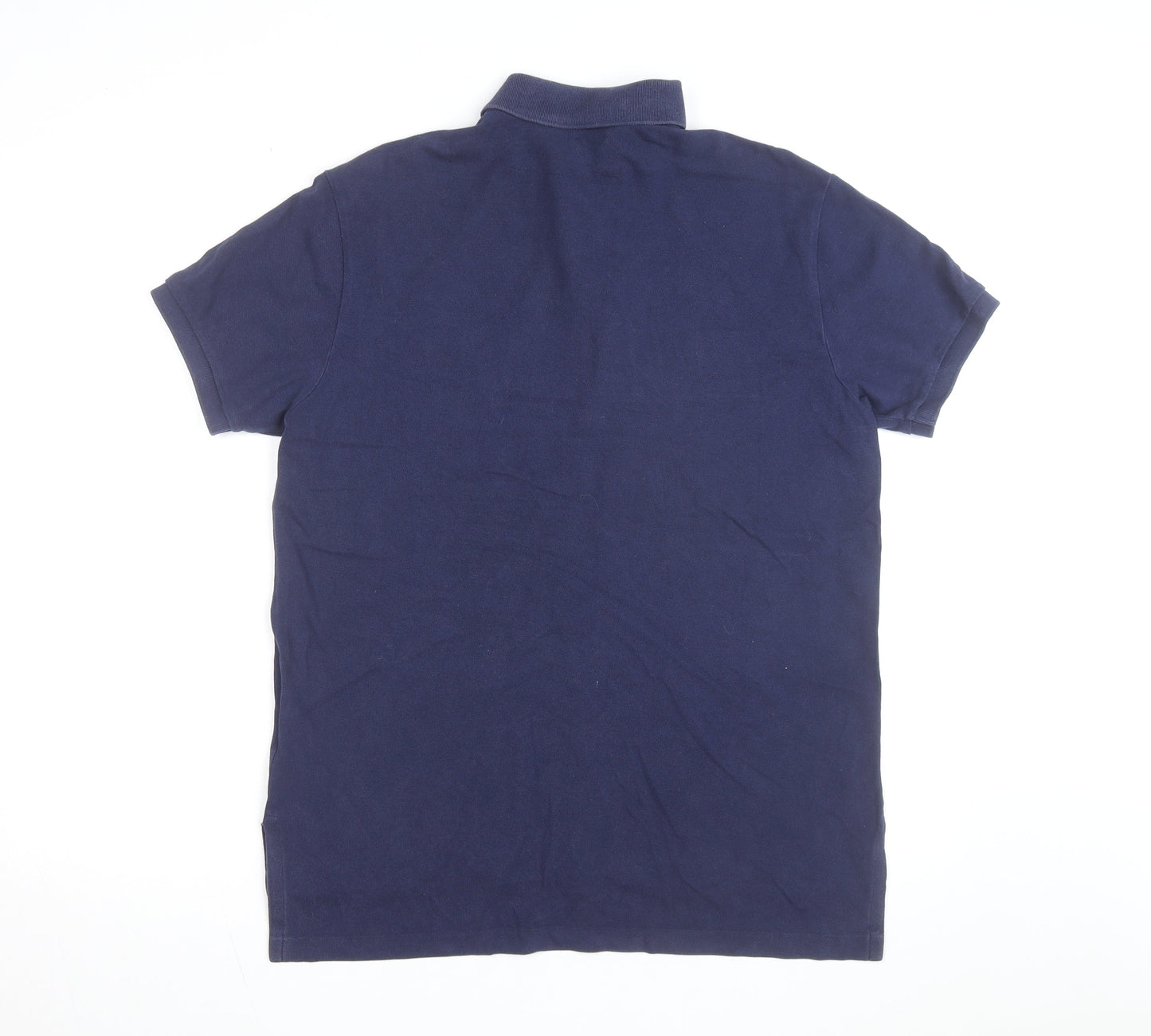 Ralph Lauren Men's Blue Custom Fit Polo Shirt L Short Sleeve Cotton