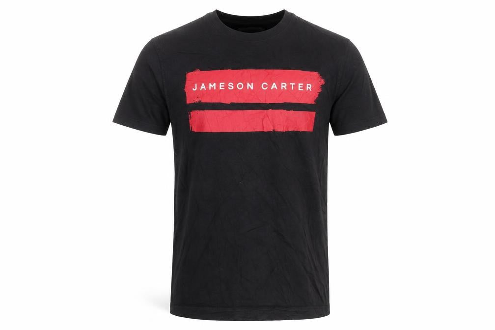 Jameson Carter Men's Black Red Logo Short Sleeve Cotton T-Shirt Size S