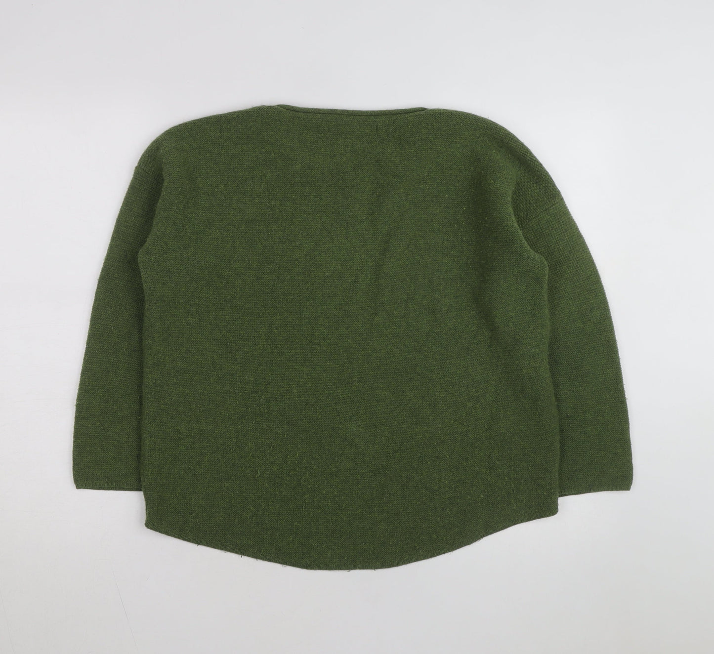 Seasalt Cornwall Women Green Wool Crew Neck Knit Jumper Size 12