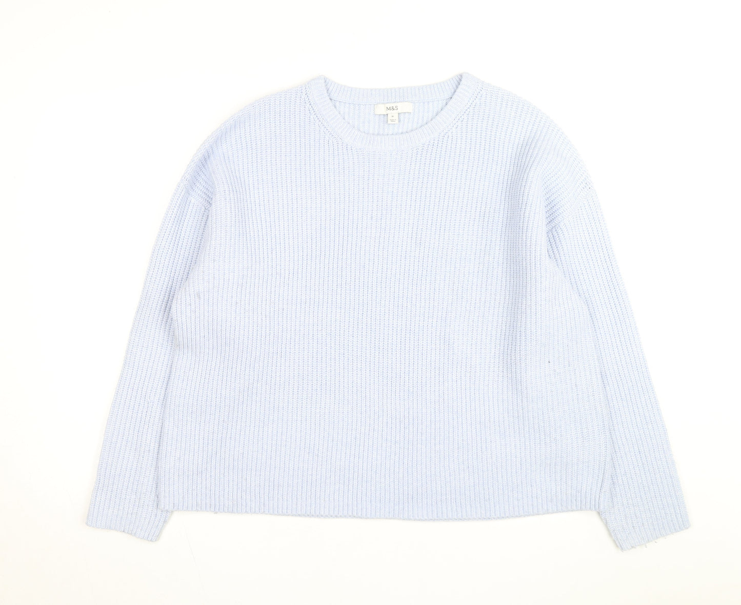 Marks and Spencer Men’s Blue Chunky Knit XL Crew Neck Jumper