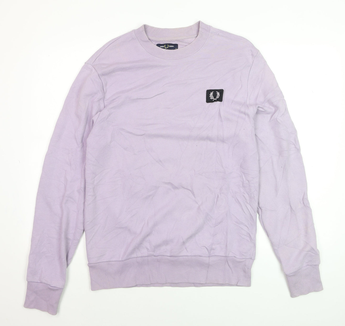 Fred Perry Men's Purple Cotton Crew Neck Sweatshirt M