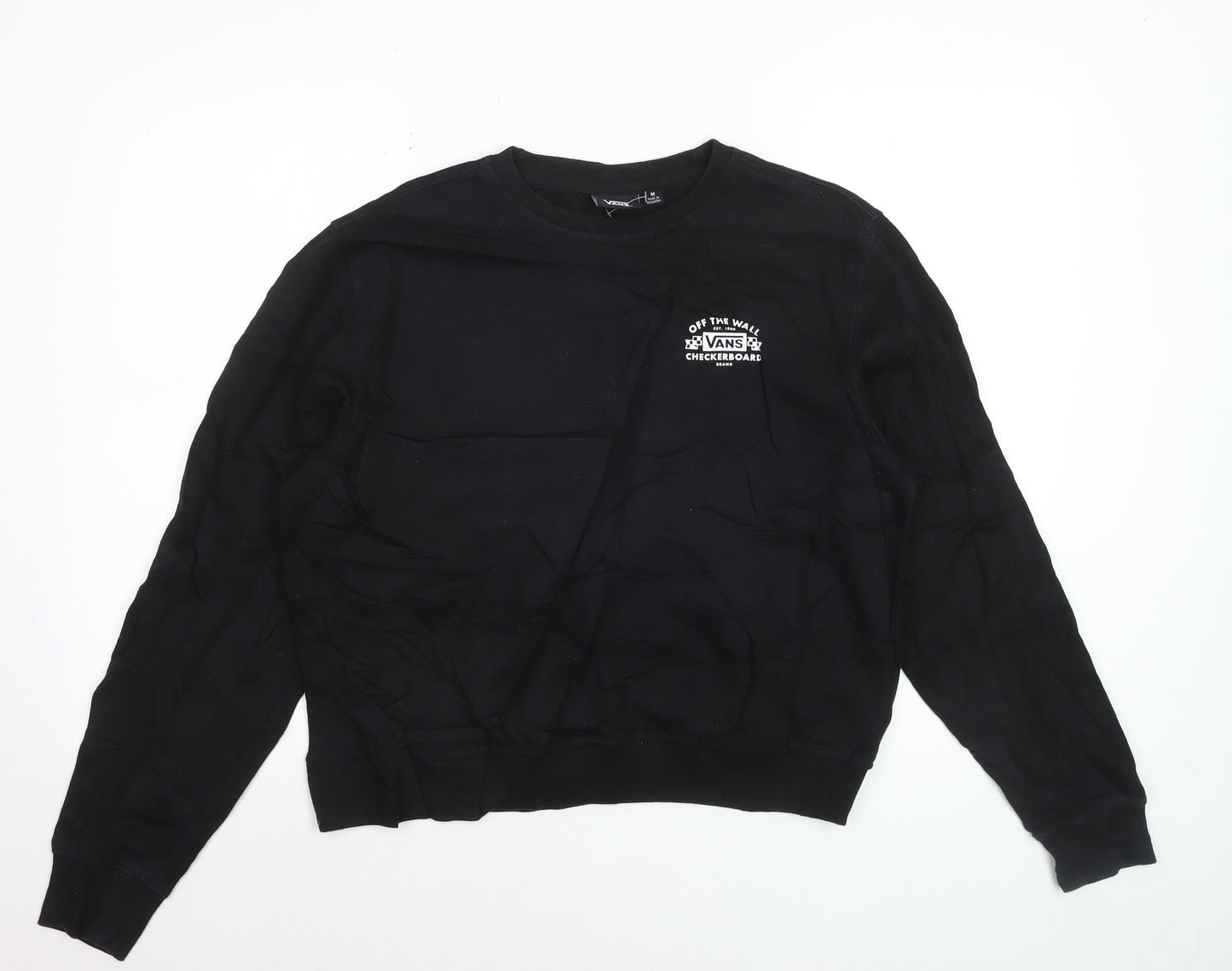 Vans Men's Black Medium Pullover Sweatshirt Crew Neck Graphic Print