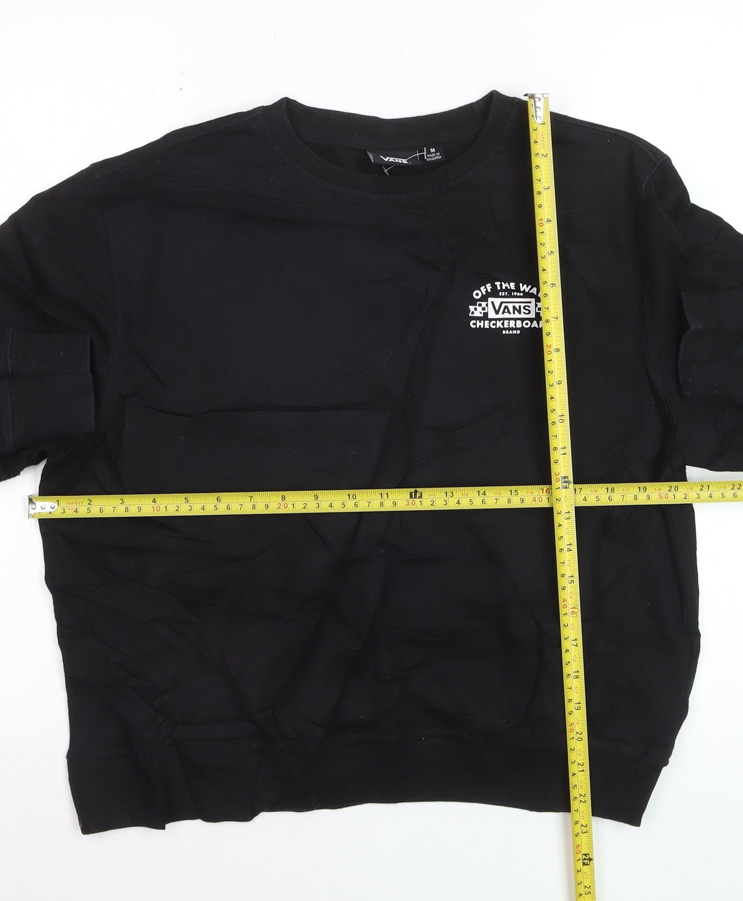 Vans Men's Black Medium Pullover Sweatshirt Crew Neck Graphic Print