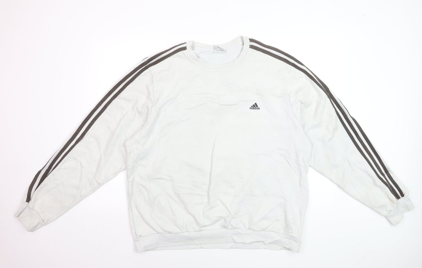 Adidas Men's White XL Crew Neck Pullover Sweatshirt