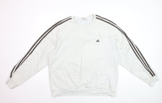 Adidas Men's White XL Crew Neck Pullover Sweatshirt