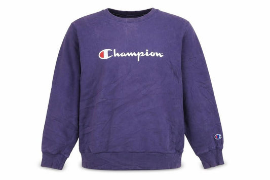 Champion Men's Purple Logo Pullover Sweatshirt M Regular Fit
