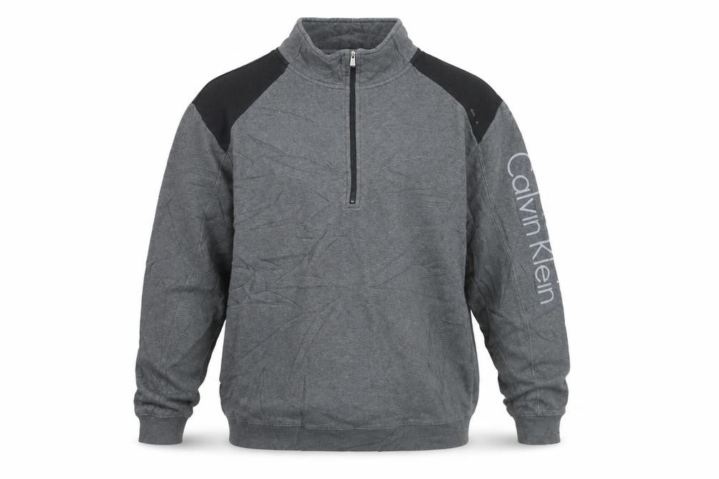 Calvin Klein Men’s Grey XL 1/4 Zip Mock Neck Sweatshirt