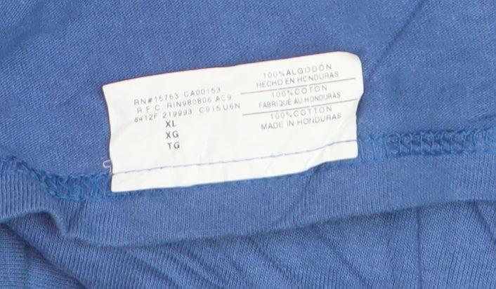 Champion Mens Blue XL Crew Neck Cotton Short Sleeve T-Shirt