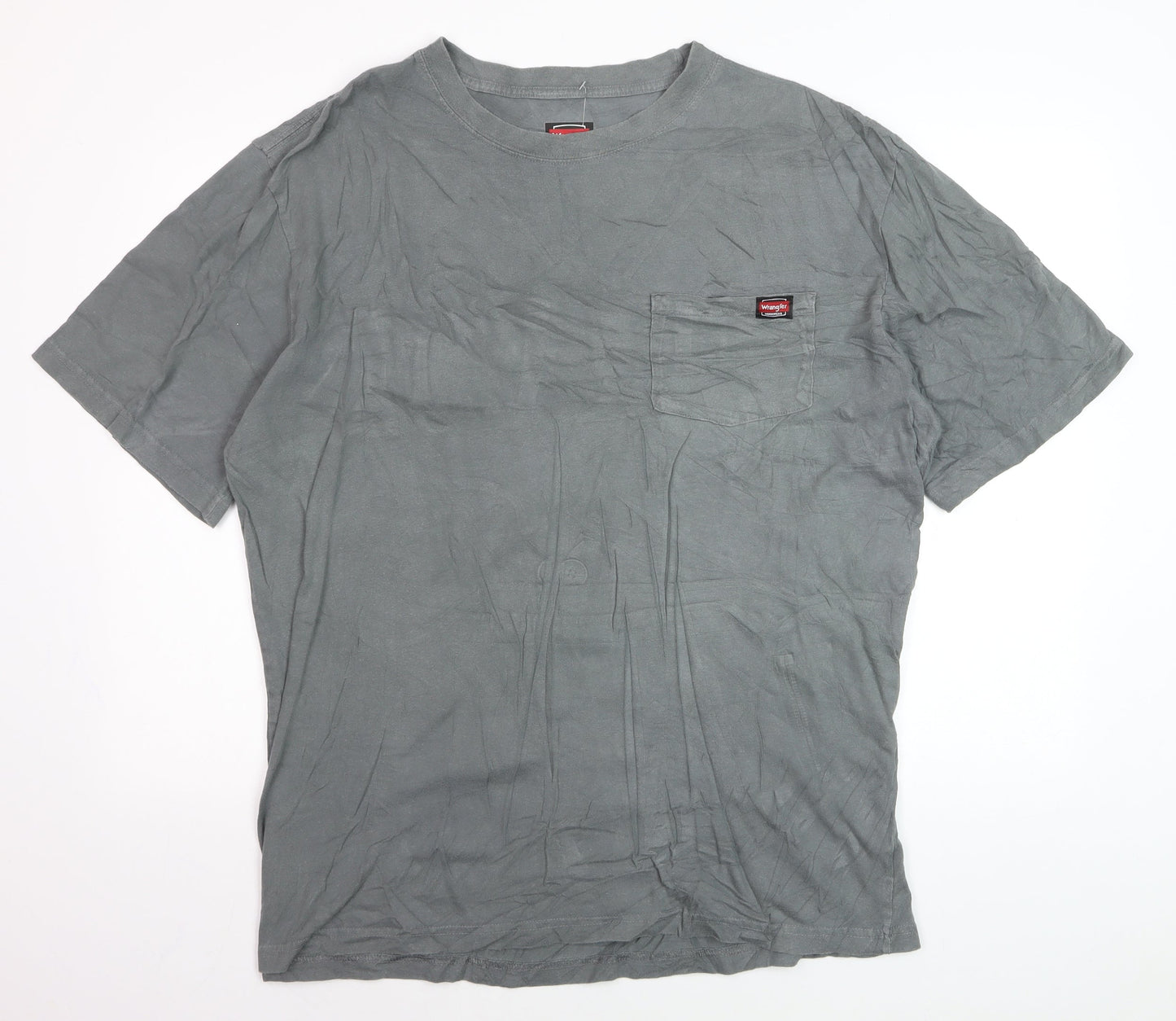 Wrangler Workwear Men's Grey XLT Crew Neck Cotton Pocket T-Shirt
