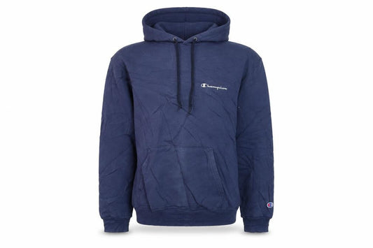 Champion Men's Blue Pullover Hoodie Size L Logo Fleece Sweatshirt